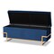 Baxton Studio Parker Blue Velvet Upholstered and Gold Metal Storage Ottoman 173-11029 - alternate 4